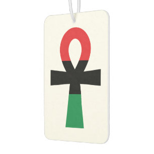 Red, Black & Green Ankh Car Air Freshener