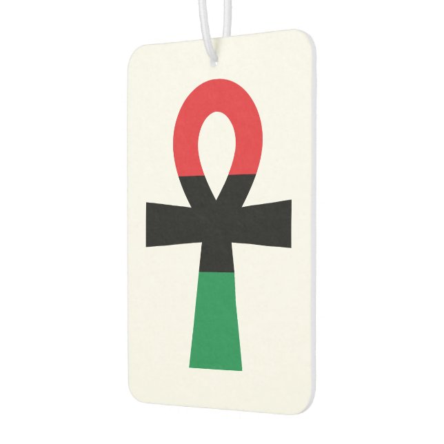 Red, Black & Green Ankh Car Air Freshener (Left)