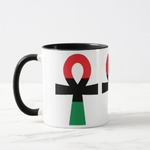 Red, Black & Green Ankh Mug