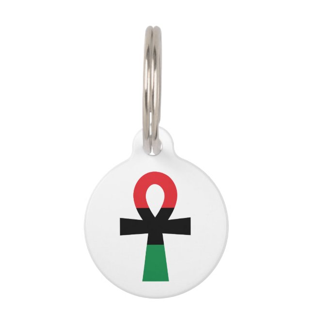 Red, Black & Green Ankh Pet Tag (Back)
