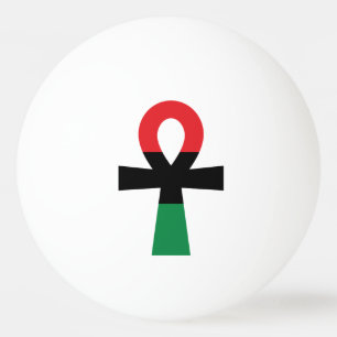Red, Black & Green Ankh Ping Pong Ball