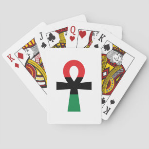 Red, Black & Green Ankh Playing Cards