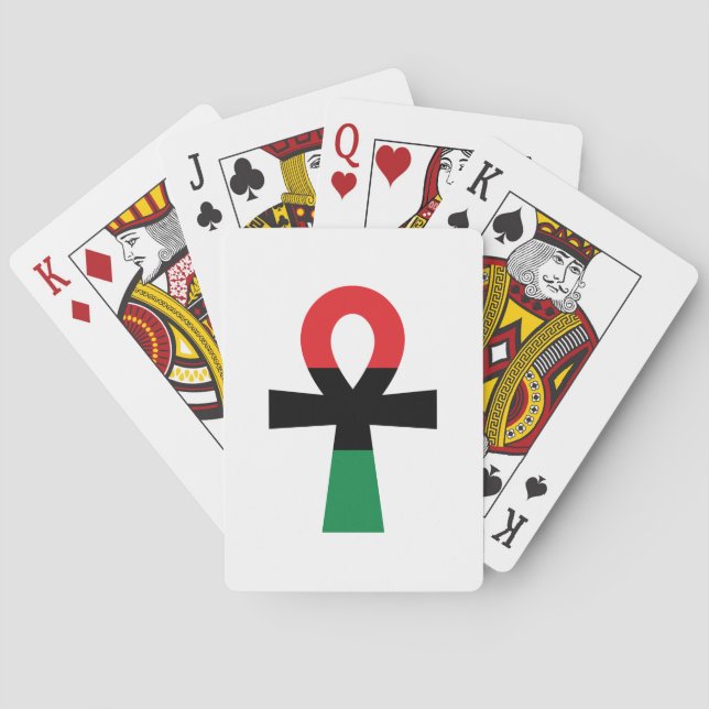 Red, Black & Green Ankh Playing Cards (Back)