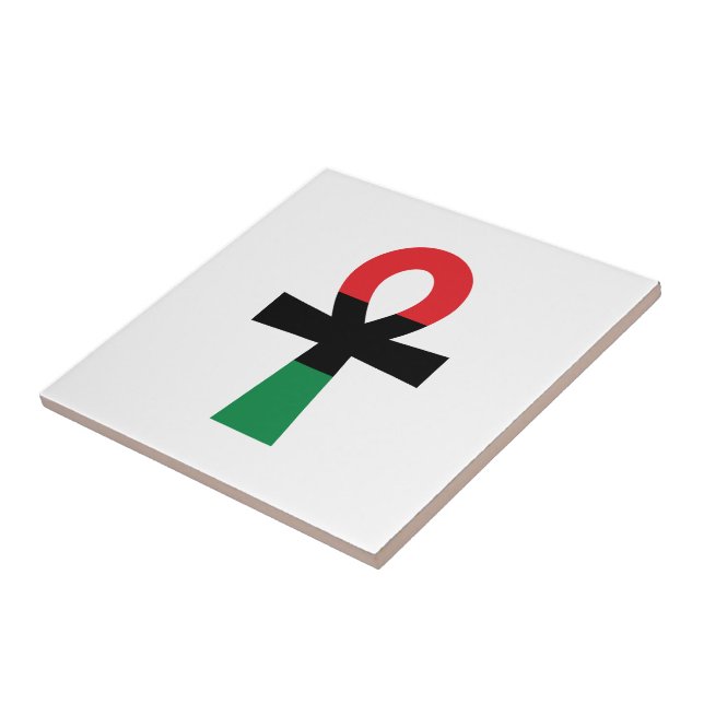 Red, Black & Green Ankh Tile (Side)