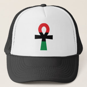 Red, Black & Green Ankh Trucker Hat