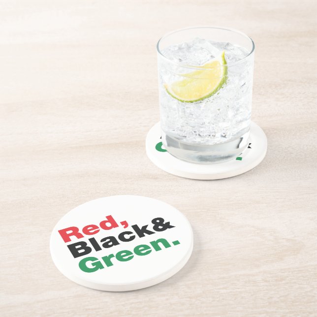 Red, Black & Green. Coaster (Side)