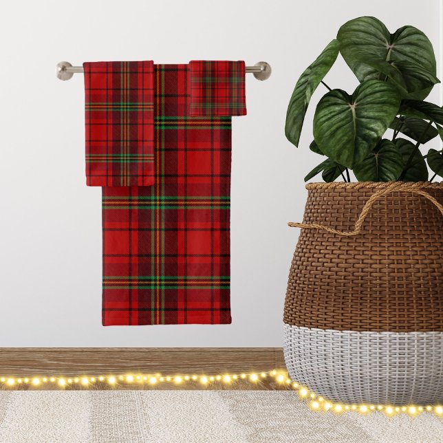 Red Black Green Cosy Plaids  Bath Towel Set (Creator Uploaded)