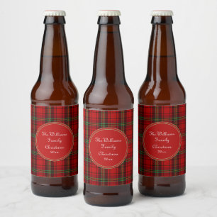 Red Black Green - Cosy Plaids  Beer Bottle Label