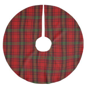 Red Black Green Cosy Plaids Brushed Polyester Tree Skirt