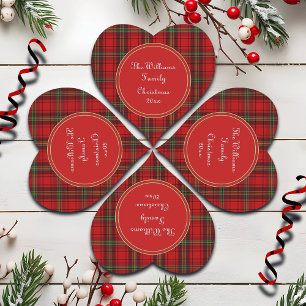 Red Black Green - Cosy Plaids Heart Sticker