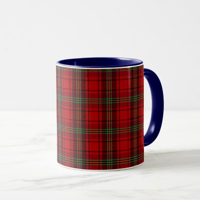 Red Black Green Cosy Plaids  Mug (Front Right)