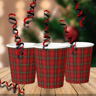 Red Black Green Cosy Plaids  Paper Cups