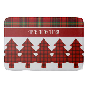 Red Black Green Cosy Tartan Bath Mat