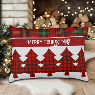 Red Black Green Cosy Tartan Decorative Cushion