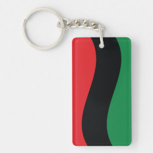 Red, Black & Green Flag Key Ring