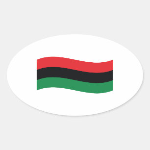 Red, Black & Green Flag Oval Sticker
