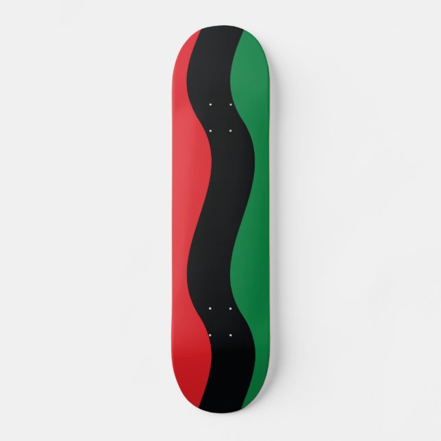 Red, Black & Green Flag Skateboard (Front)