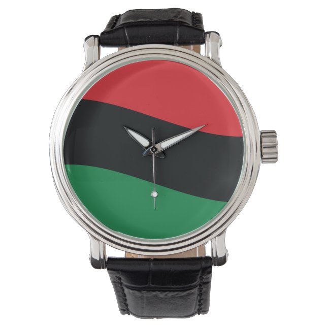 Red, Black & Green Flag Watch (Front)