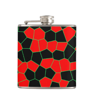 Red Black Green Hip Flask