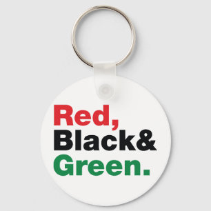 Red, Black & Green. Key Ring