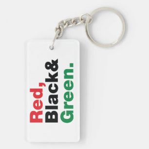 Red, Black & Green. Key Ring