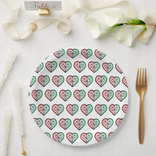Red Black Green Kinara Colours Hearts Happy Kwanza Paper Plate