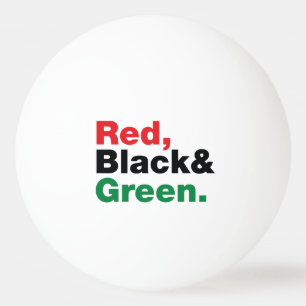 Red, Black & Green. Ping Pong Ball