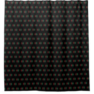 Red Black Green Snowflakes Kwanzaa Backdrop Shower Curtain