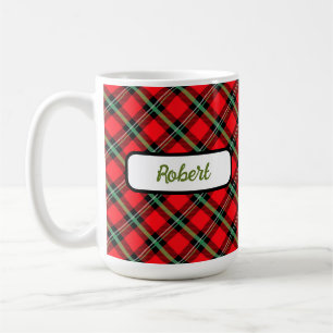 Red Black Green Tartan Plaid Personalised Mug