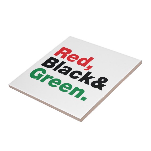 Red, Black & Green. Tile (Side)