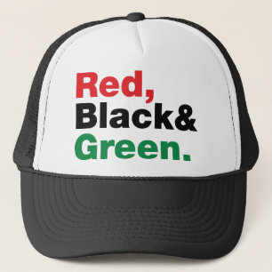 Red, Black & Green. Trucker Hat