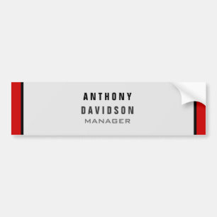 Red Black Grey Border Pattern Business Card Bumper Sticker