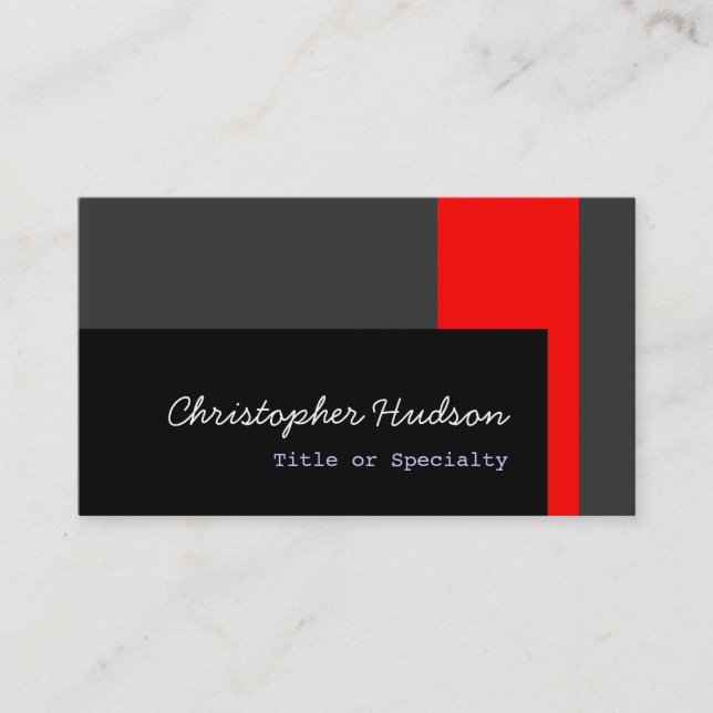 Red Black Grey Consultant Business Card (Front)