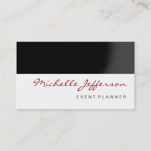Red Black Grey White Event Planner Business Card