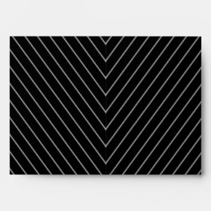 Red, black, grey, white pinstripe envelope