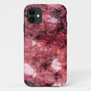 Red black grunge abstract paint brush modern art iPhone 11 case