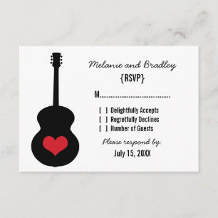 Red/Black Guitar Heart Response Card