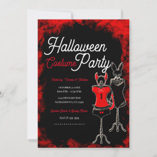 Red & Black Halloween Costume Party Invitation