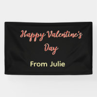 Red black happy Valentine's day from name stylish