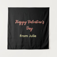 Red black happy Valentine's day from name stylish
