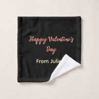 Red black happy Valentine's day from name stylish