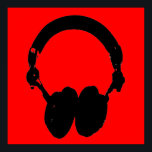Red Black Headphone Silhouette Pop Art Poster<br><div class="desc">Hip Hop, R&B, Rock, Heavy Metal, Techno, Punk, Rap, Classic, African American, Jazz... . We love music, we love listening cds, radio. Enjoying watching video clibs, mixes, remixes, covers.</div>