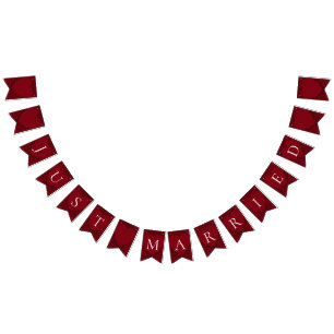 Red Black Heart Wedding Gothic Bunting