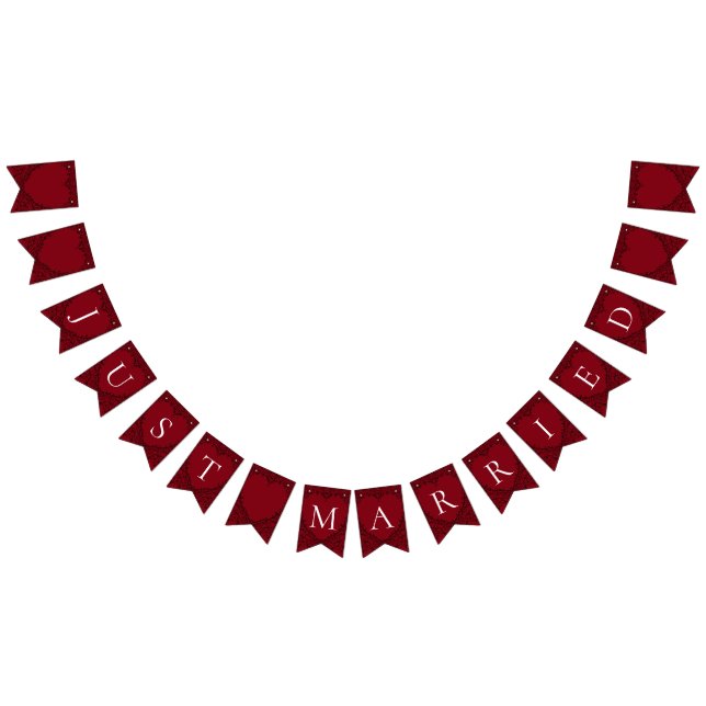 Red Black Heart Wedding Gothic Bunting (All)