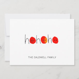 Red & Black Ho Ho Ho Hand-painted Christmas Holiday Card