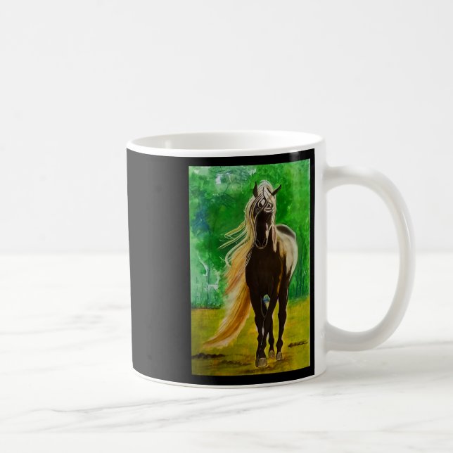 Red Black Horses Horseback Riding Horse Lovers Flo Coffee Mug (Right)