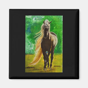 Red Black Horses Horseback Riding Horse Lovers Flo Magnet