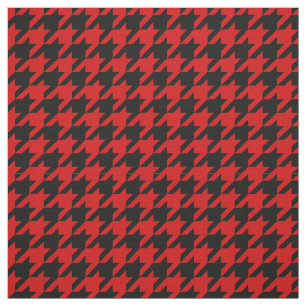 Red, Black Houndstooth Pattern #2M Fabric
