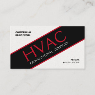 Red Black HVAC Service Business Card