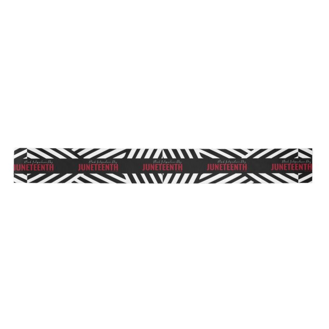 red Black Independence Day June 19 Juneteenth Satin Ribbon (Front)